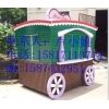 商業(yè)街售貨車，實(shí)木售賣車，廣場木制售賣亭