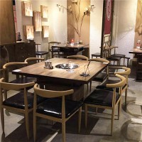 惠州火鍋?zhàn)蓝ㄗ?，冬季火鍋餐桌椅批發(fā)，實(shí)木大理石餐桌配電磁爐